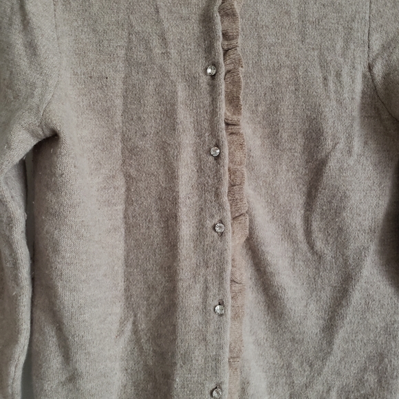 j. crew • cashmere wool ruffle cardigan - Picture 4 of 5